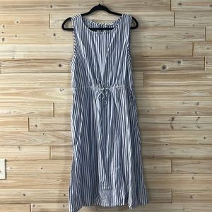 🔥2 FOR $20🔥 Blue & White Striped Sleeveless Cotton Dress